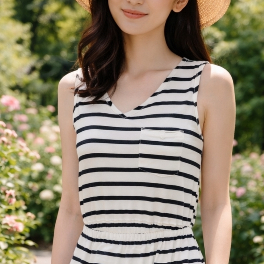 Theory Striped Sleeveless Dress Size Small Petite‎